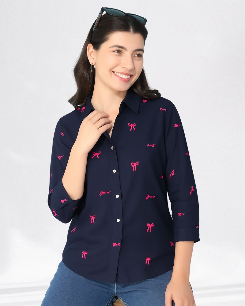 Pink Bows Print Shirt