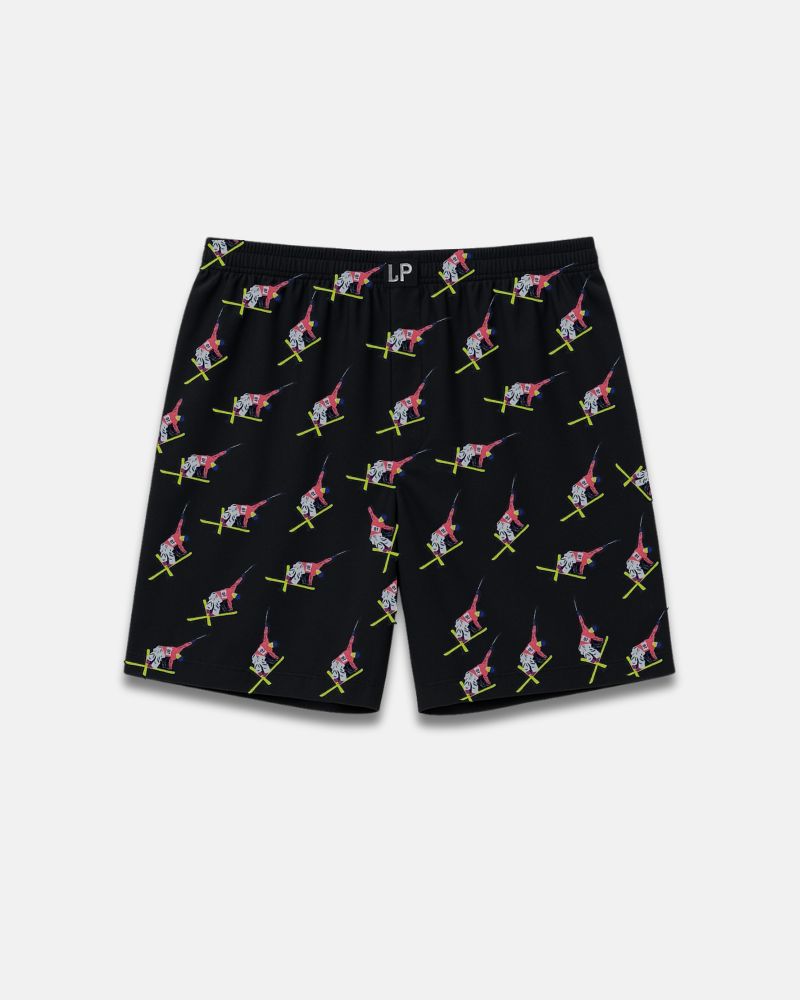 Skiing Black Boxer
