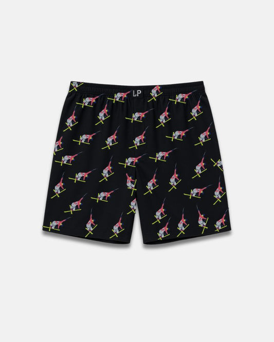 Skiing Black Boxer