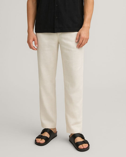 Beige Linen Pant