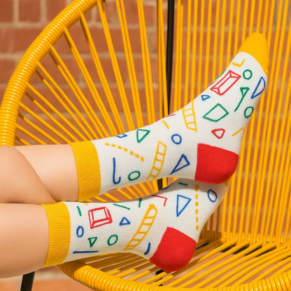 Shapes & Blocks Printed Socks