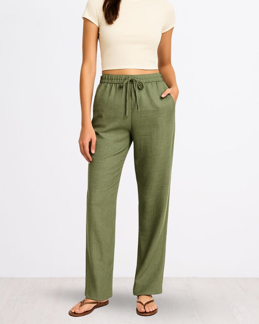Green Linen Pant