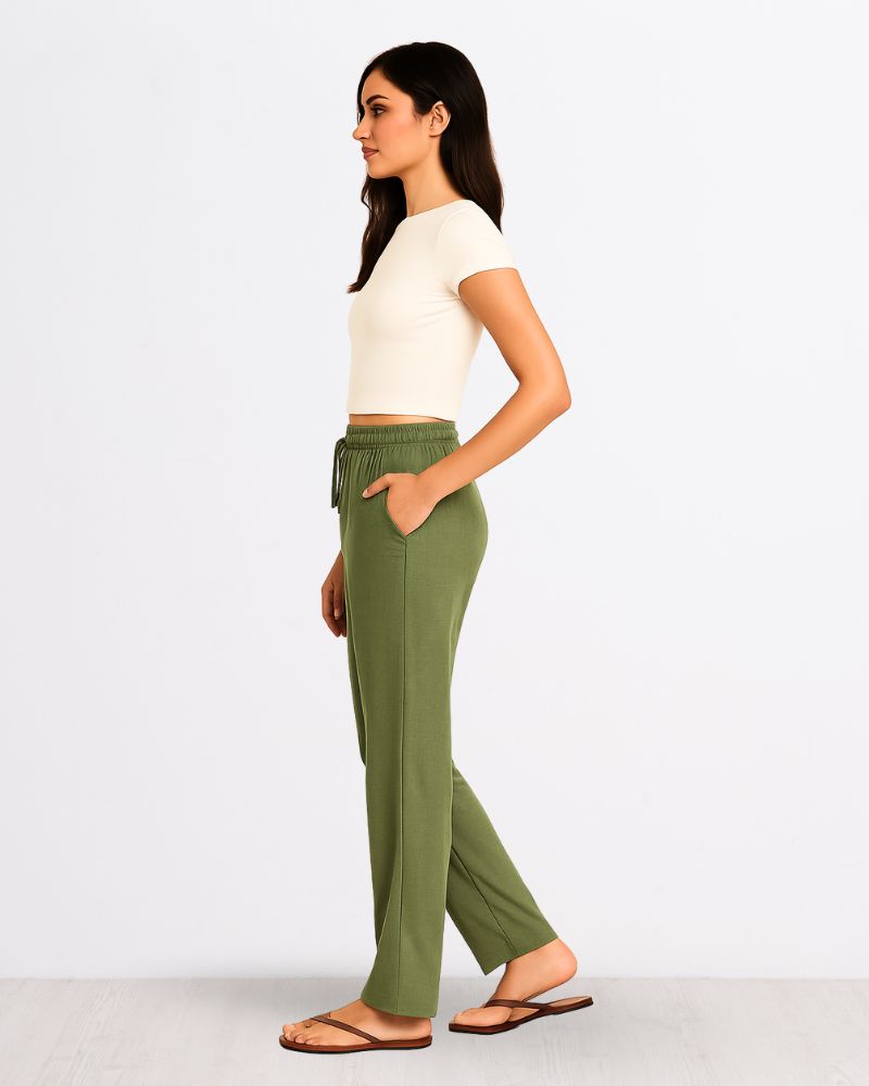 Green Linen Pant