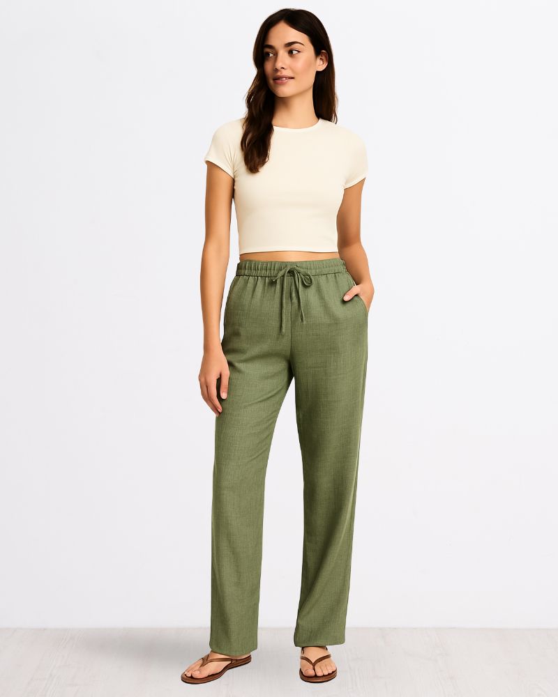 Green Linen Pant