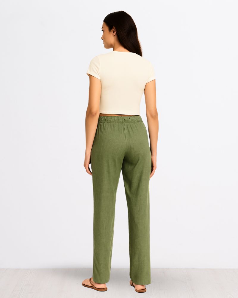 Green Linen Pant