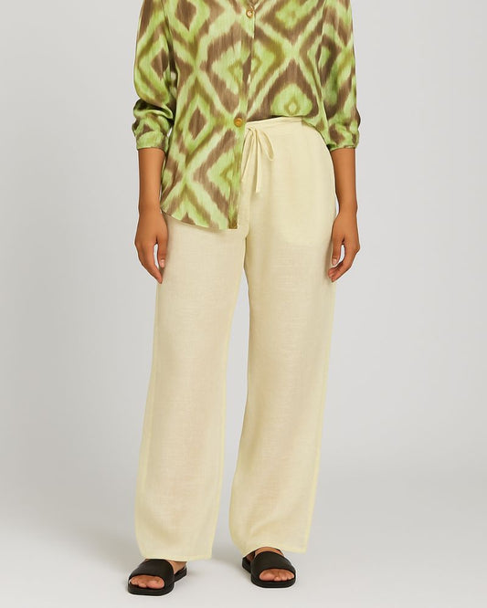 Beige Linen Pant