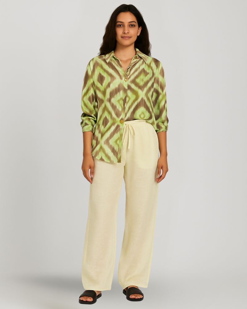 Beige Linen Pant