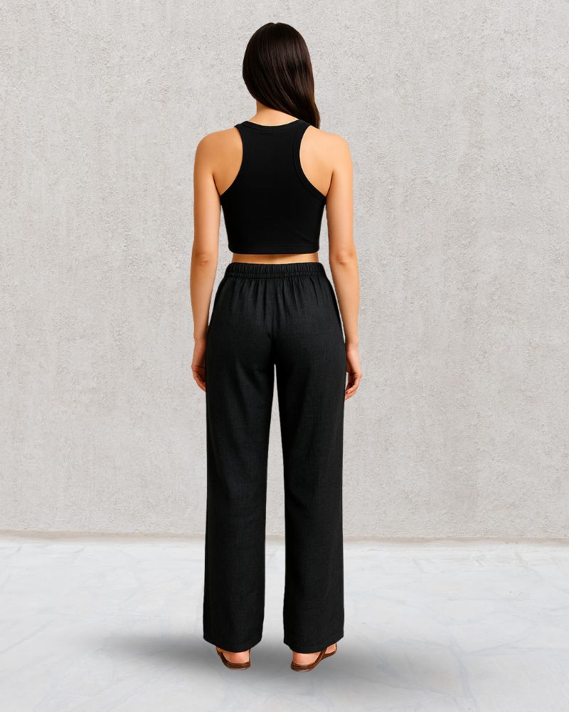 Black Linen Pant