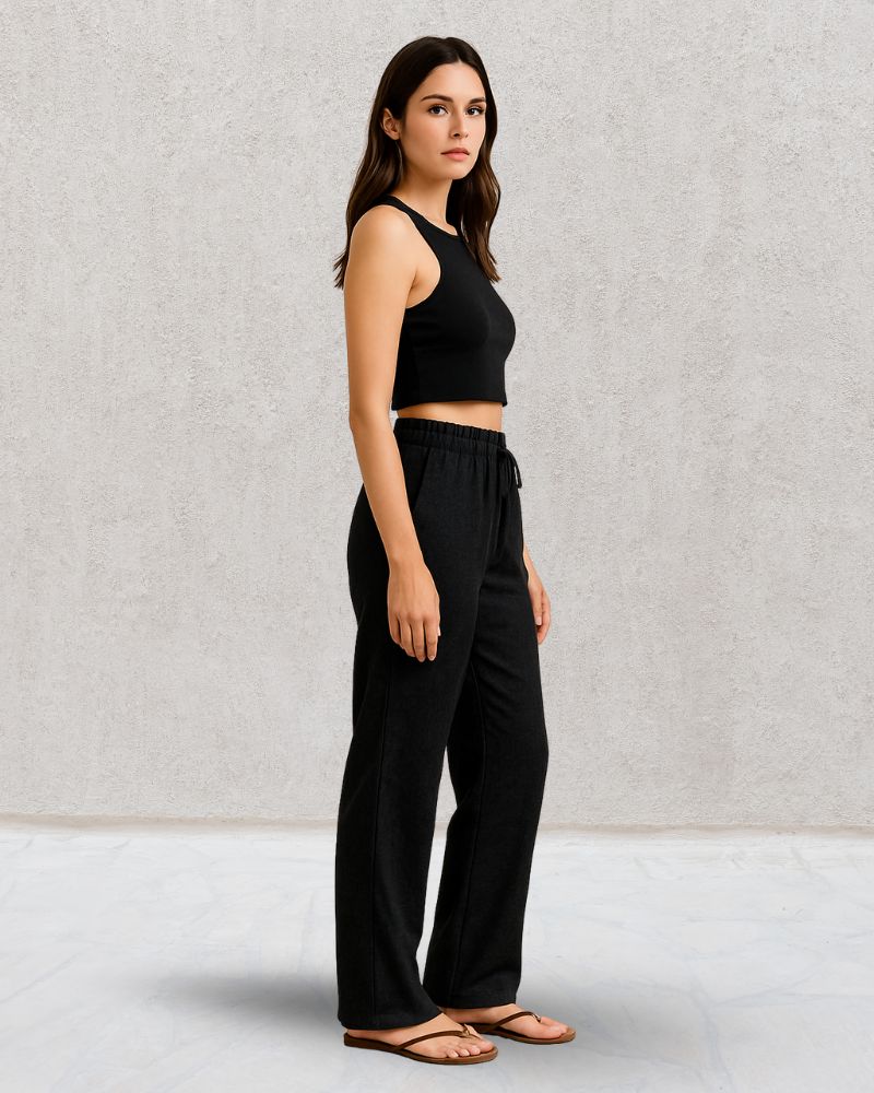 Black Linen Pant