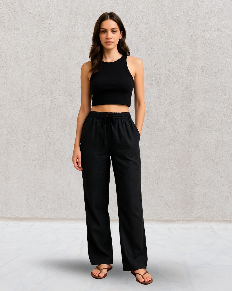 Black Linen Pant