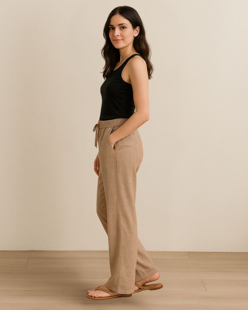 Brown Linen Pant