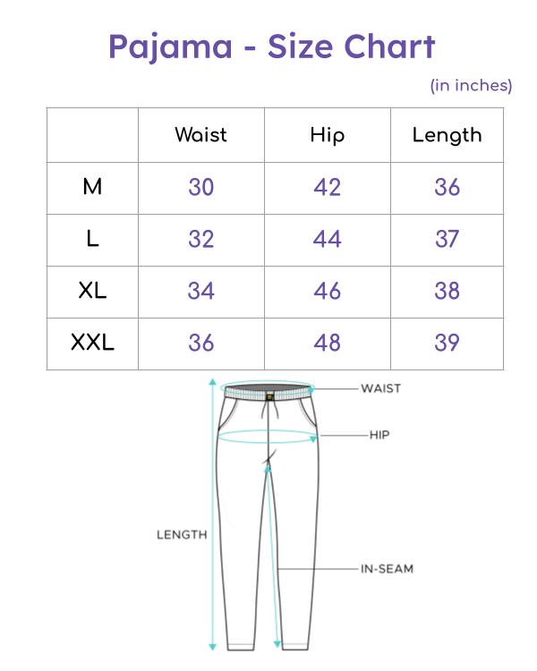 Size Chart for B&W Checks Pajama