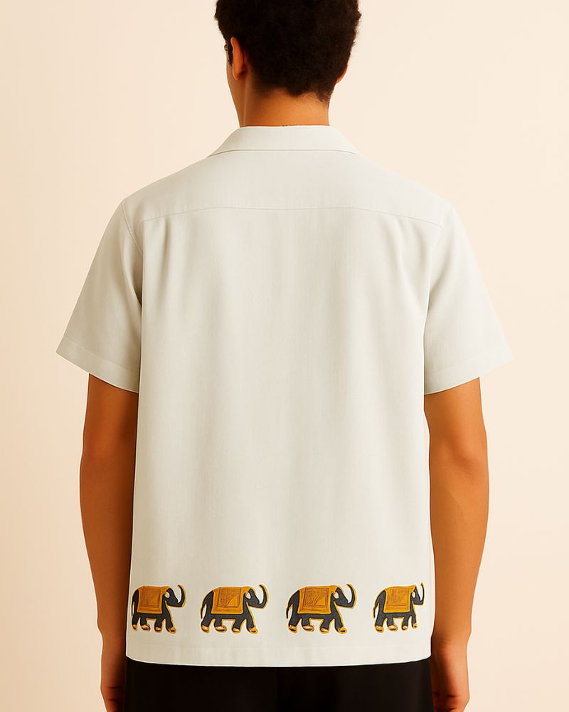 Indian Motifs Beige Shirt