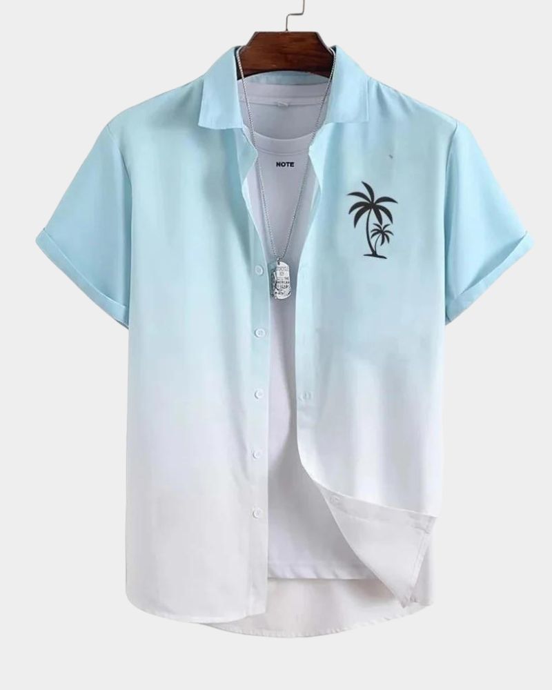 Blue Ombre Hawaiian Shirt