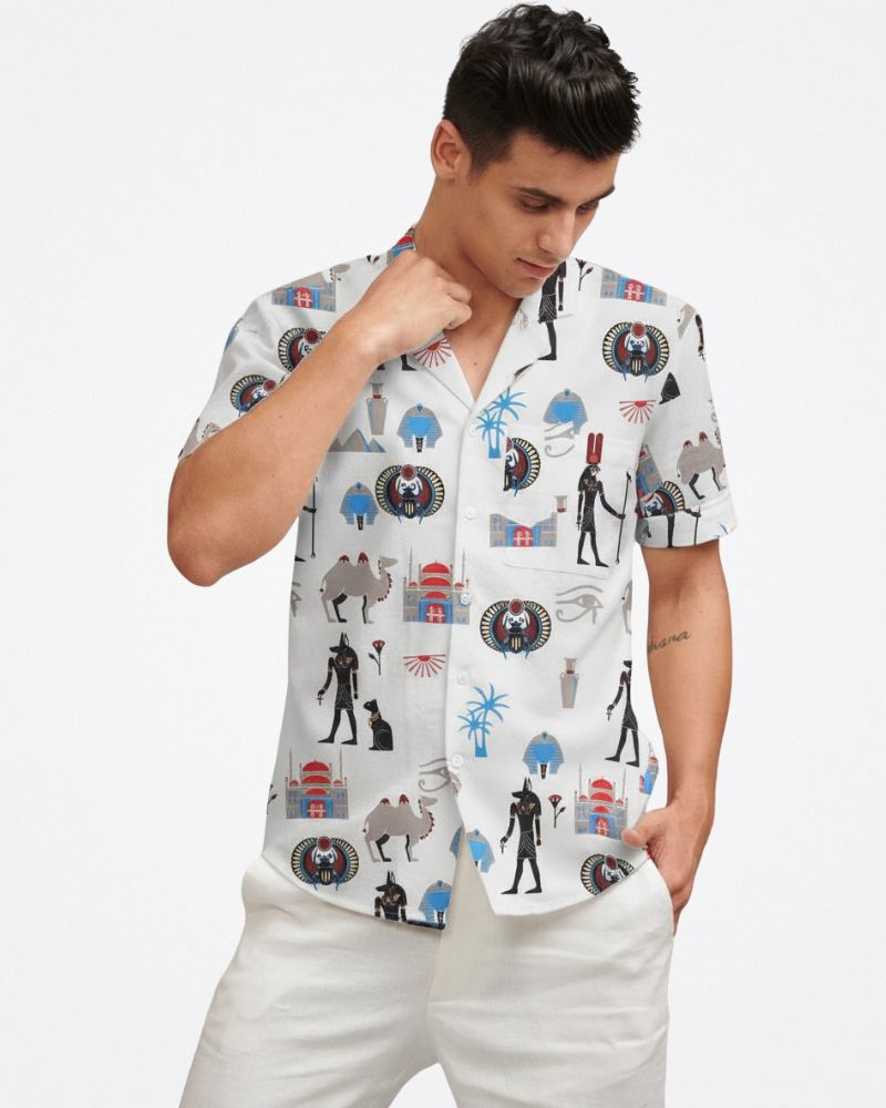Egyptian Motifs White Shirt