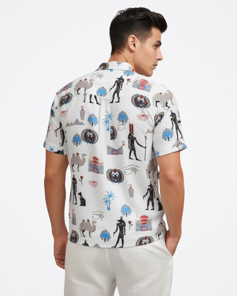 Egyptian Motifs White Shirt