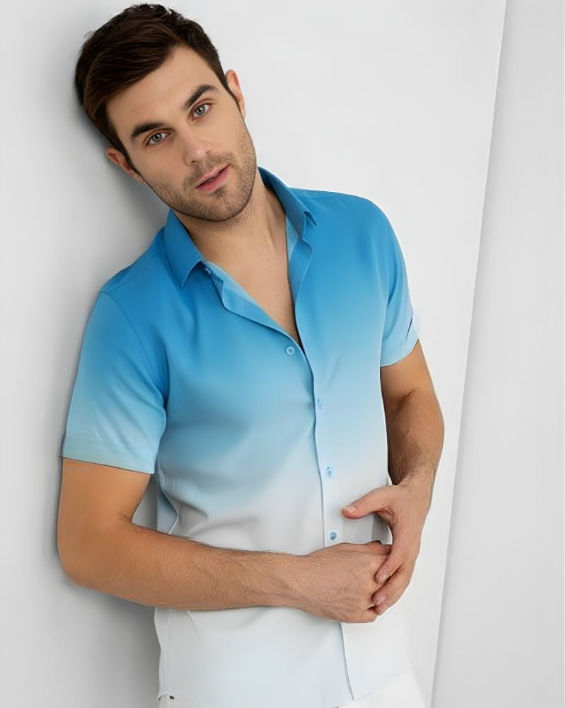 Ocean Blue Ombre Prints Shirt | Ombre shirt men's - Londonprints