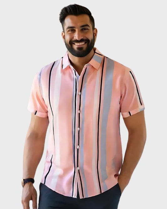 Multi-Stripes Pink Shirt