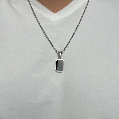 Black Stone Chain Pendant