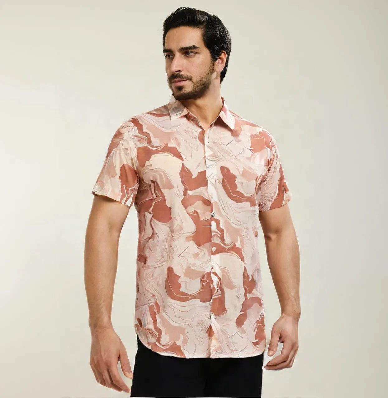 Marble Print Peach Shirt