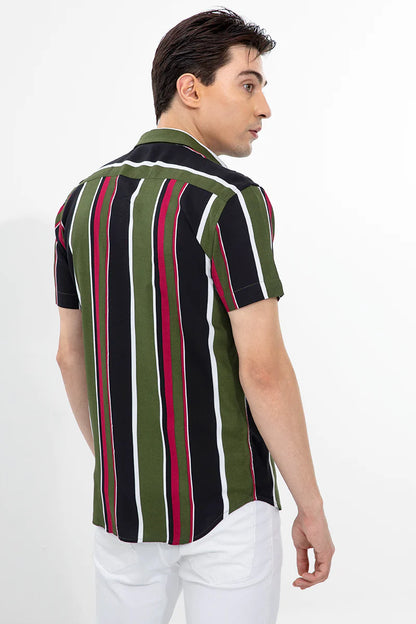 Half sleeve shirt, vertical striped shirt, printed casual shirts