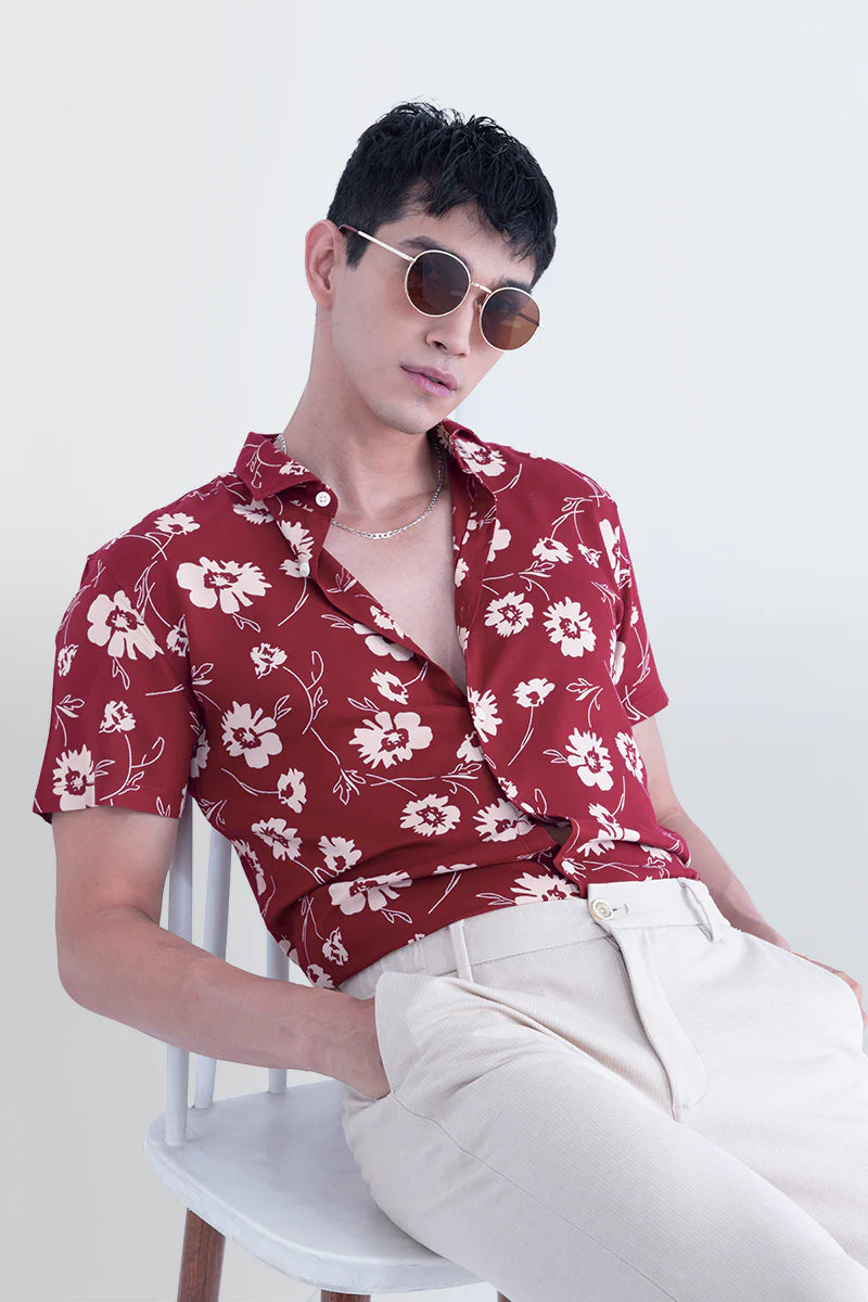 red flower shirt men