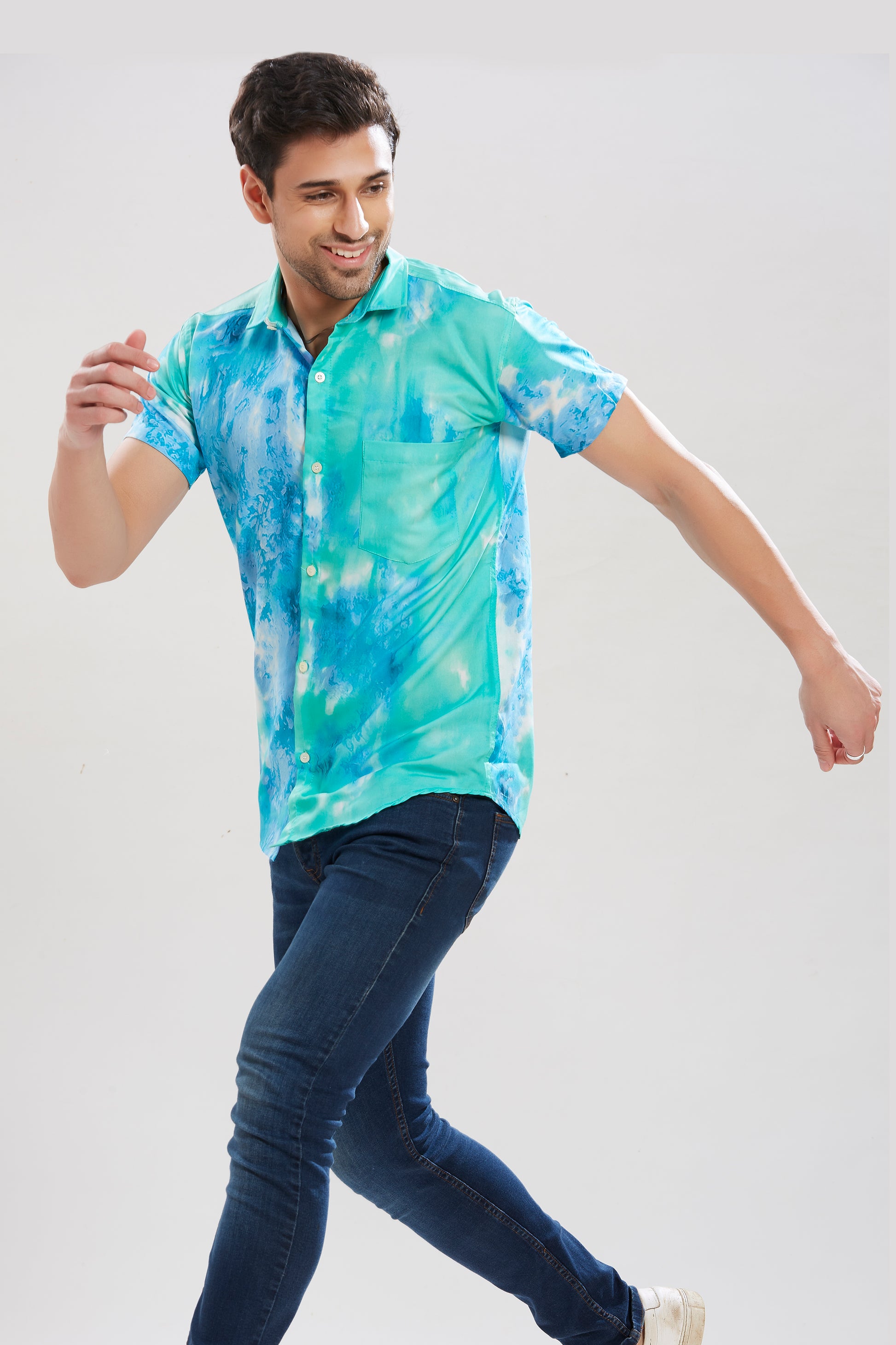 Green Printed Shirt, Shirts for men, men's printed shirt, printed shirts online