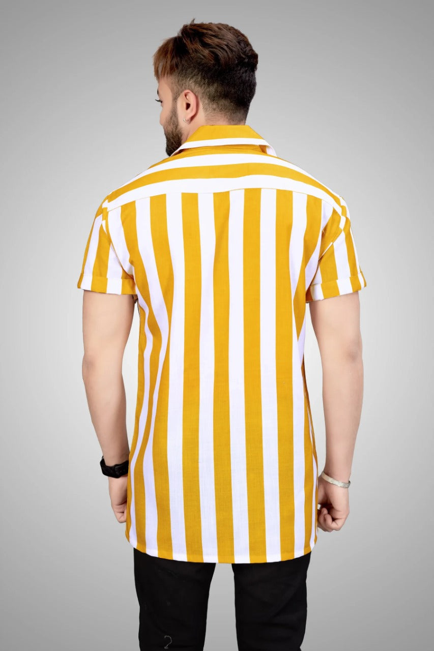 2259 Ecru-Yellow Striped Shirt