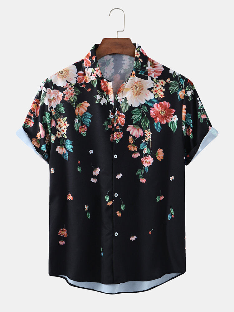 Casual Shirt, Men black printed shirt, half sleeve shirt